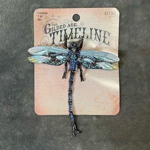 Dragonfly Brooch - Blue and Black